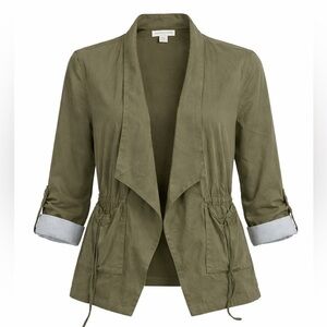 Coldwater Creek Classic Olive Green Utility Jacket Polished Travel Core 10P
